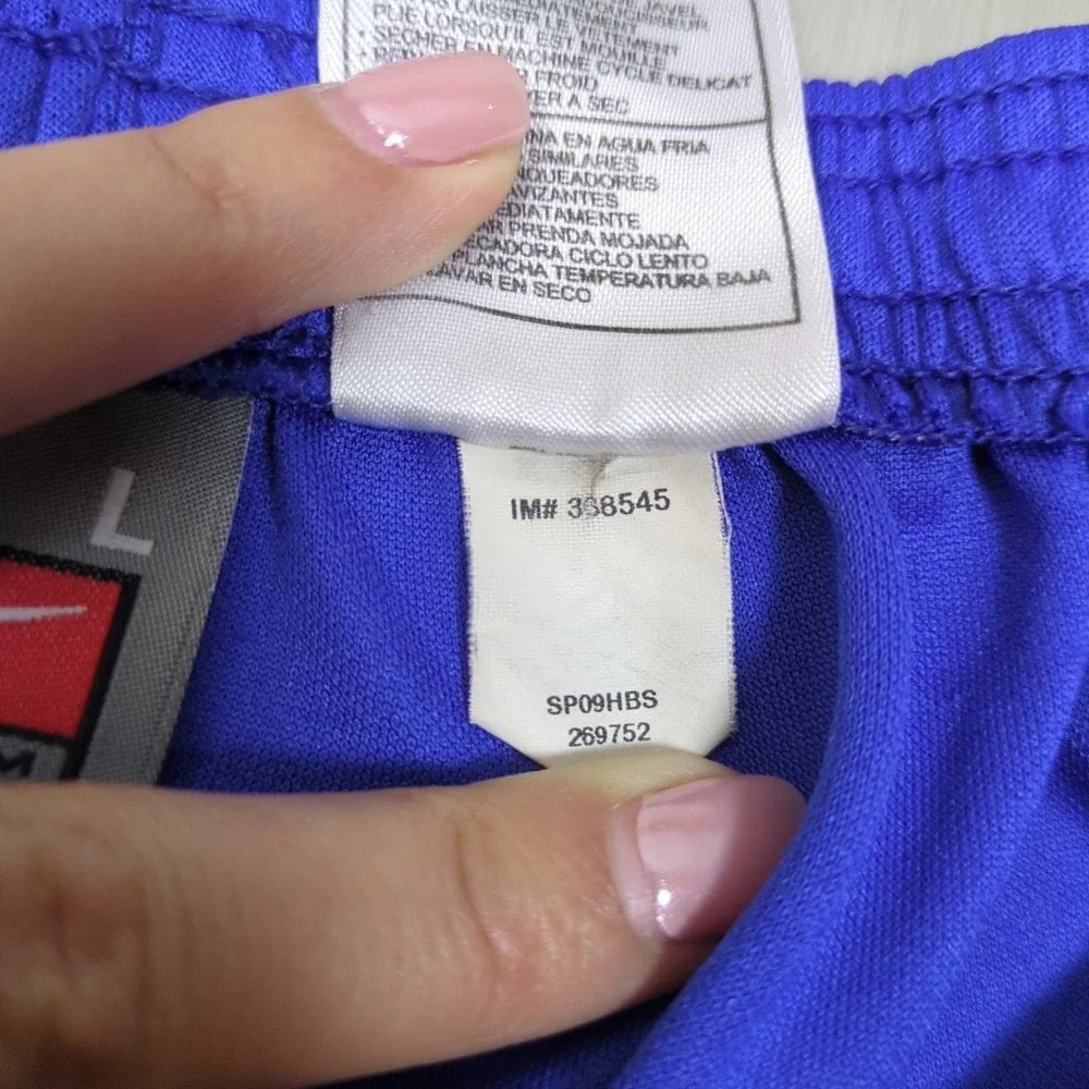 Nike Team Running Shorts Mens Large Blue White Swoosh Logo Y2K